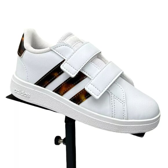 Adidas Grand Court Toddler Boy's Slip-on Sneaker Size 10 White Lightweight Shoes - Picture 12 of 12